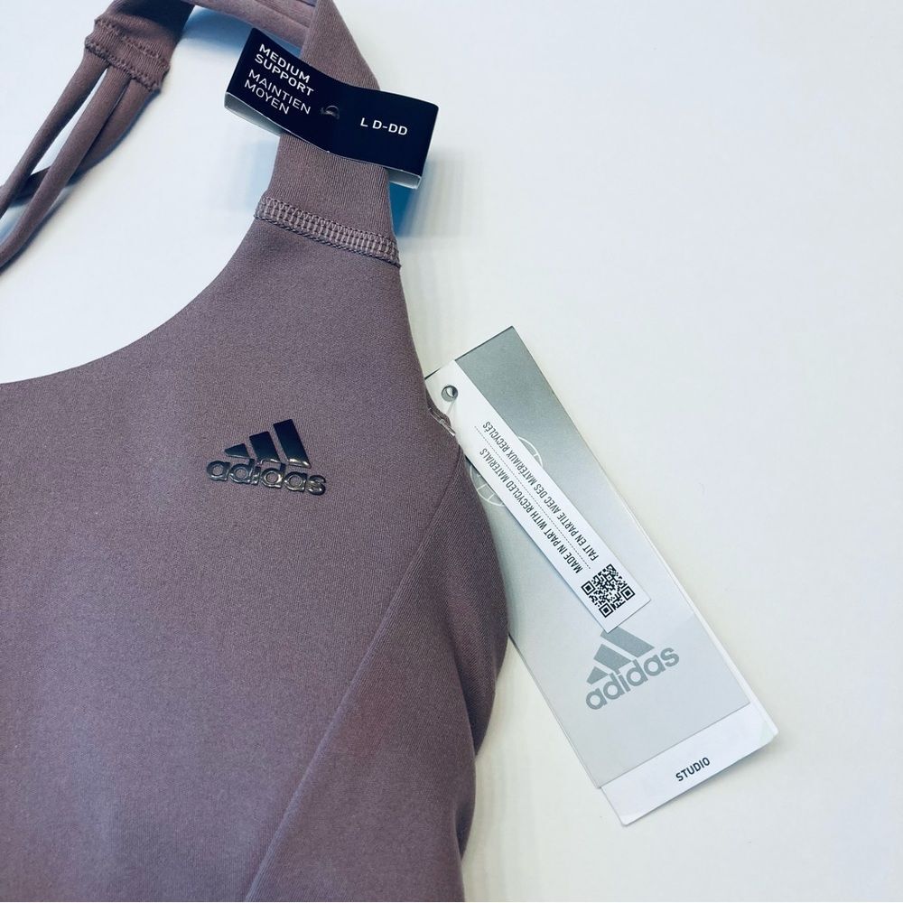 Adidas‎ CoreFlow Studio Sports Bra Womens L D-DD HL8566 Strappy Yoga PIlates NEW - Picture 4 of 10